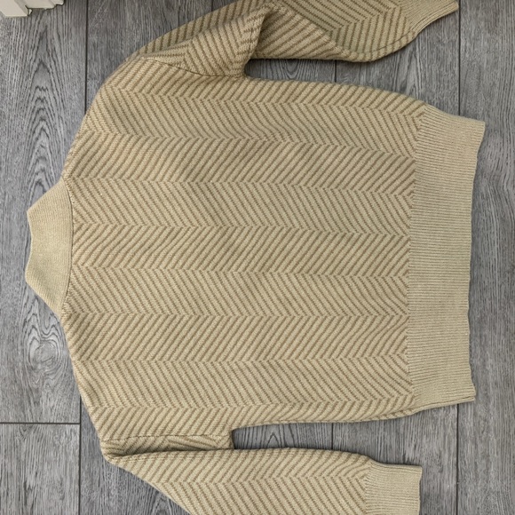 Oak + Fort Herringbone Beige Cardigan XS Used ONCE!